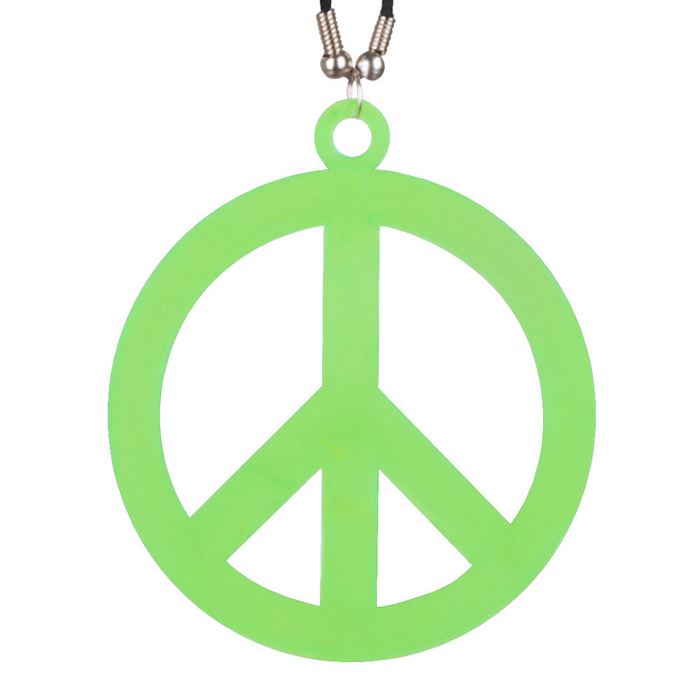 Collier Pendentif Peace and Love Symbole Paix - Accessoire Années 70