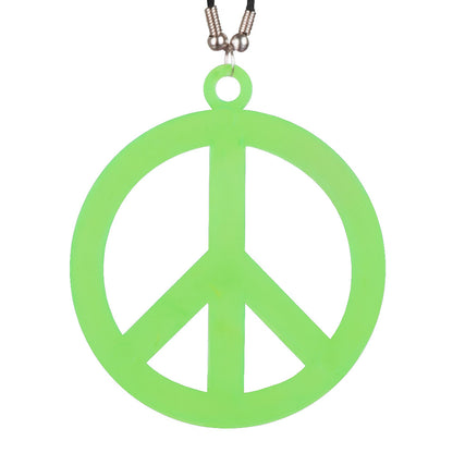 Collier Pendentif Peace and Love Symbole Paix - Accessoire Années 70