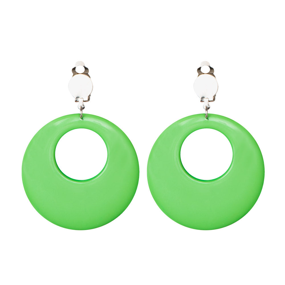 Boucles d'oreilles créoles géantes couleurs fluo années 80