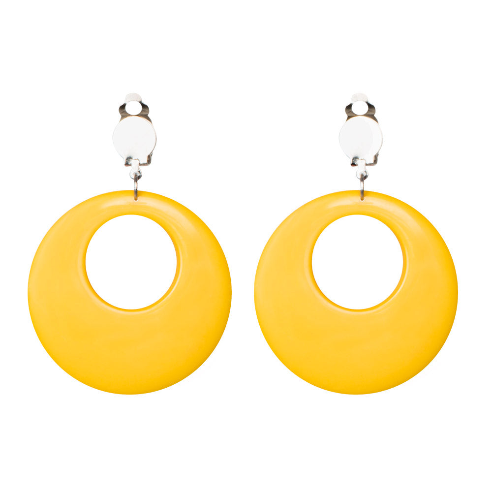 Boucles d'oreilles créoles géantes couleurs fluo années 80