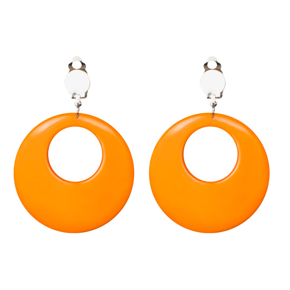 Boucles d'oreilles créoles géantes couleurs fluo années 80