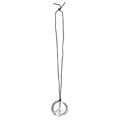 Boucles d'oreilles Peace & Love hippie avec chaîne noire