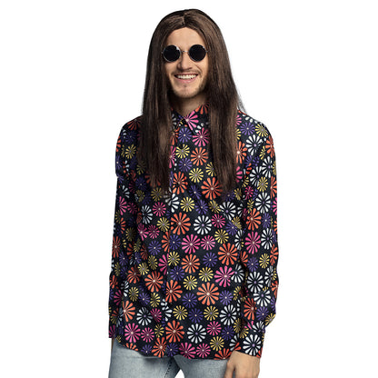 Chemise Fleurs Colorées Années 70 - Déguisement Hippie Adulte