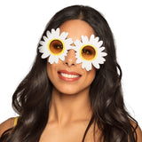 Lunettes Fleur Marguerite Blanche & Jaune - Accessoire Fête