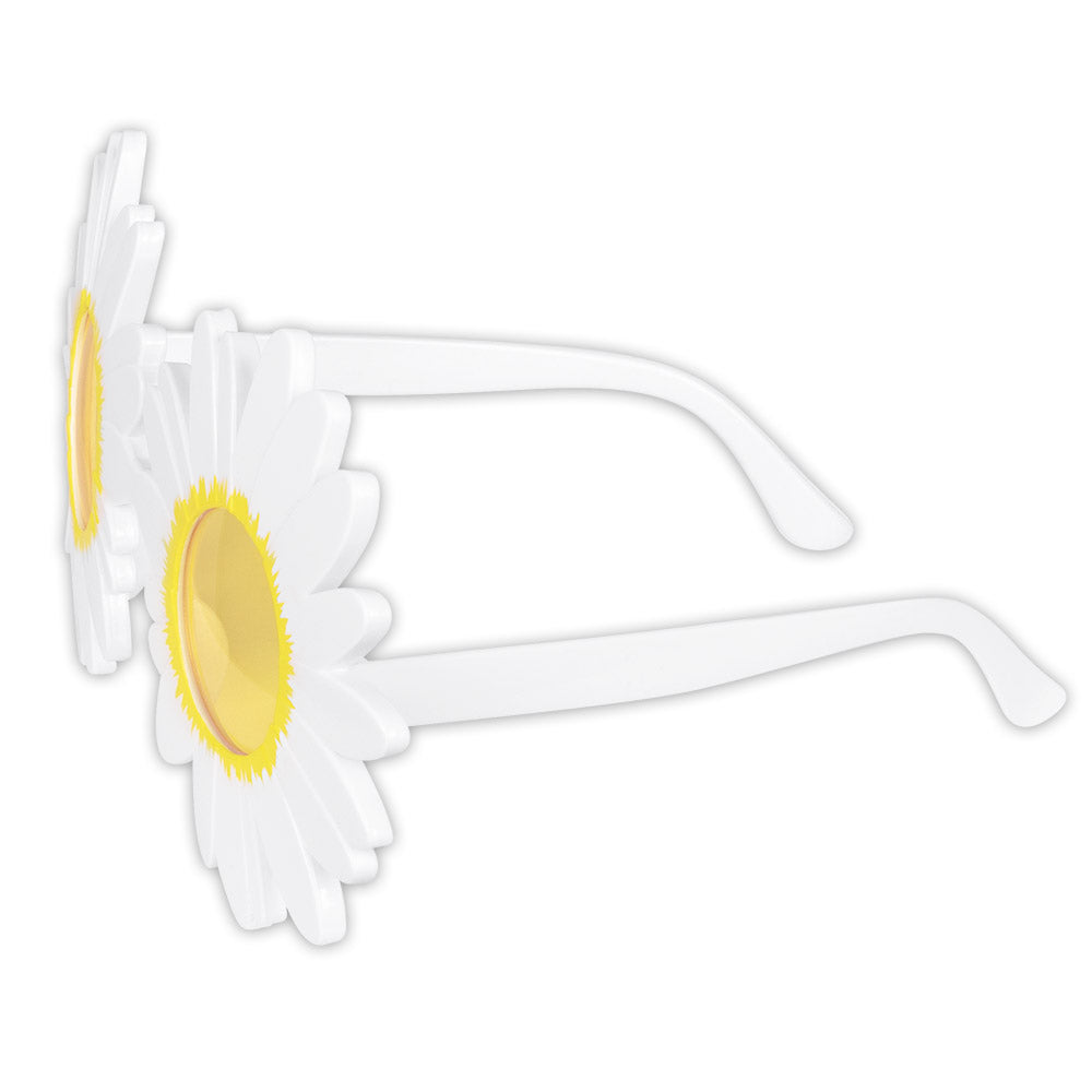 Lunettes Fleur Marguerite Blanche & Jaune - Accessoire Fête