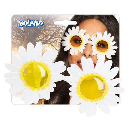 Lunettes Fleur Marguerite Blanche & Jaune - Accessoire Fête