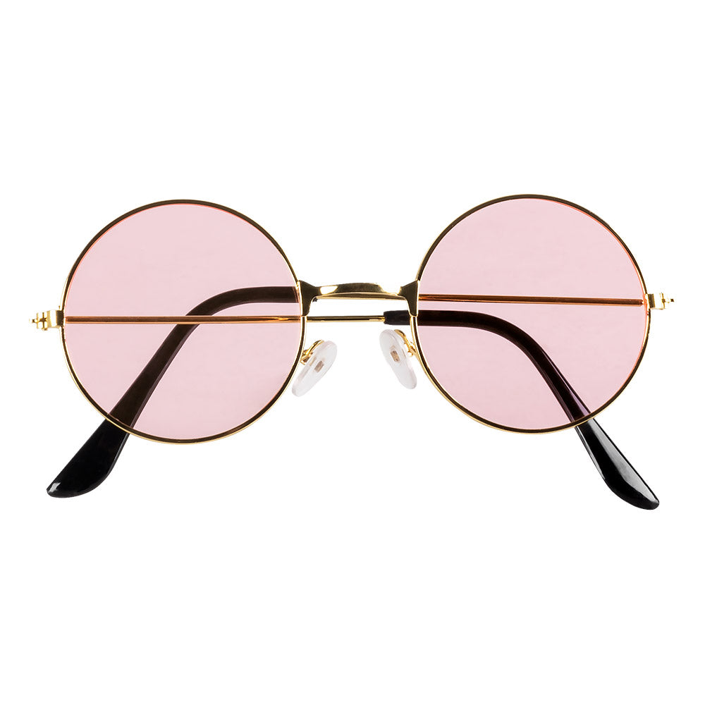 Accessoires Hippie Années 70 - Lunettes Roses, Couronne Fleurs et Colliers Peace