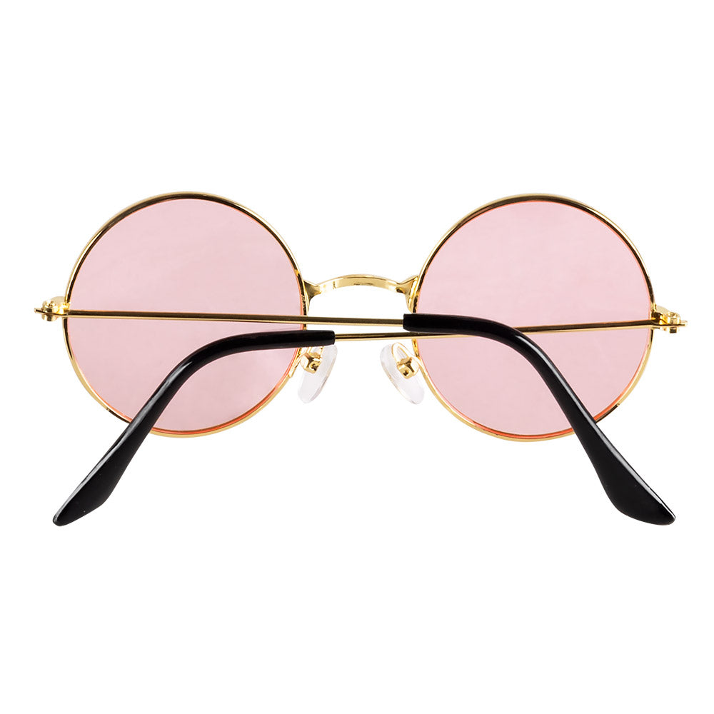 Accessoires Hippie Années 70 - Lunettes Roses, Couronne Fleurs et Colliers Peace