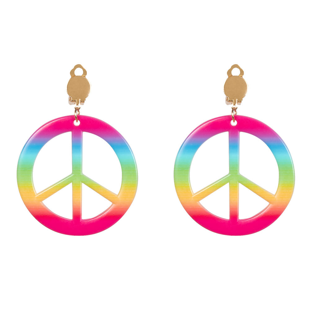 Accessoires Hippie Années 70 - Lunettes Roses, Couronne Fleurs et Colliers Peace