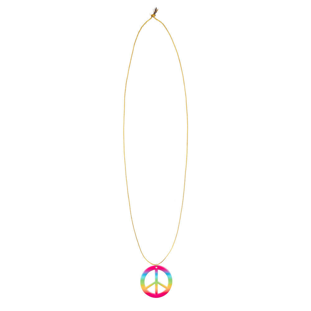 Accessoires Hippie Années 70 - Lunettes Roses, Couronne Fleurs et Colliers Peace