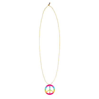 Accessoires Hippie Années 70 - Lunettes Roses, Couronne Fleurs et Colliers Peace
