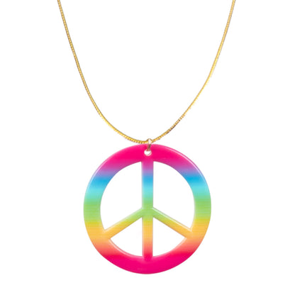 Accessoires Hippie Années 70 - Lunettes Roses, Couronne Fleurs et Colliers Peace