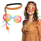 Lunettes Peace and Love Hippie Multicolores avec Bandeau