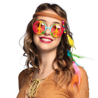 Lunettes Peace and Love Hippie Multicolores avec Bandeau