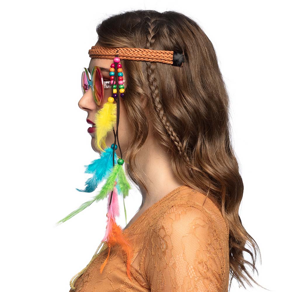 Lunettes Peace and Love Hippie Multicolores avec Bandeau