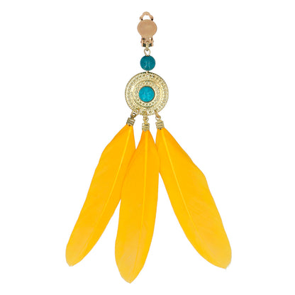 Set Complet Indienne Apache : Bandeau Plumes, Bracelet et Boucles d'Oreilles