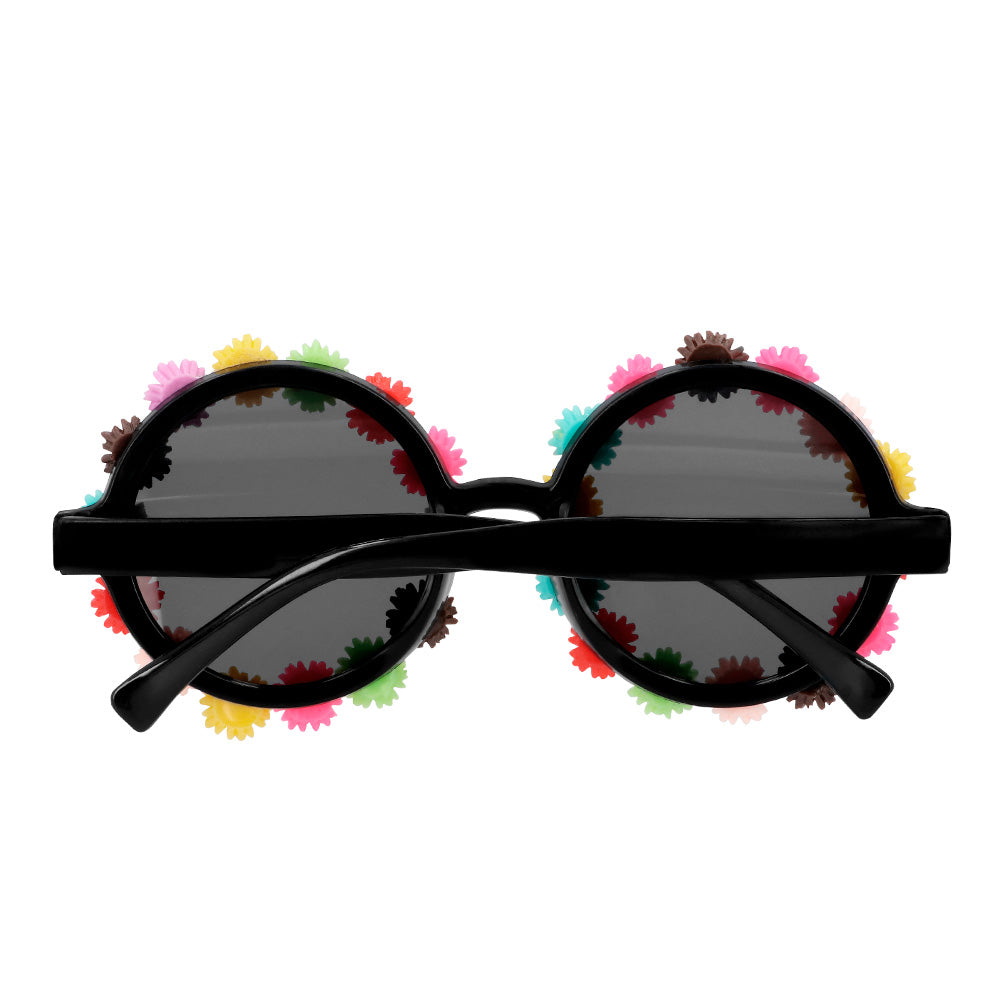 Lunettes Fleurs Colorées Rondes - Accessoire Fête & Déguisement