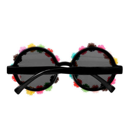 Lunettes Fleurs Colorées Rondes - Accessoire Fête & Déguisement