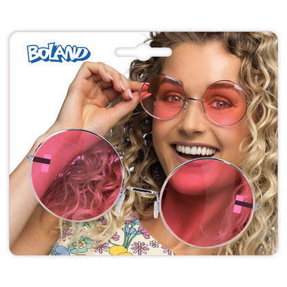Lunettes Rondes Roses Années 70 - Accessoire Disco Rétro