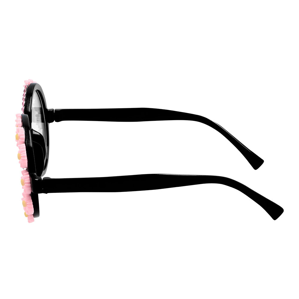 Lunettes Fleurs Roses Strass - Accessoire Fête Déguisement