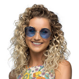 Lunettes Rondes Teintées Bleu Vintage - Accessoire Rétro