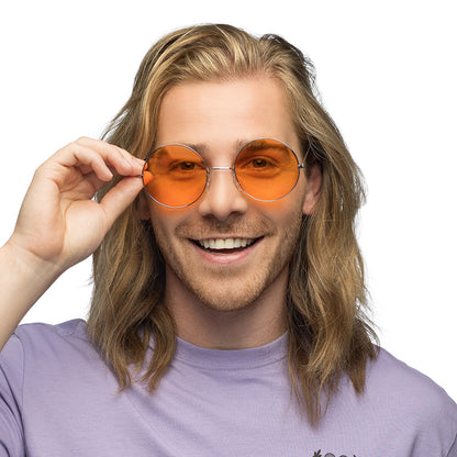 Lunettes Rondes Teintées Orange - Accessoire Rétro Années 70