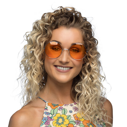Lunettes Rondes Teintées Orange - Accessoire Rétro Années 70