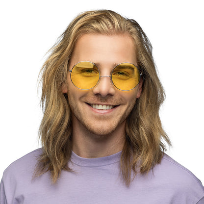 Lunettes Rondes Jaunes Années 70 - Accessoire Vintage Rétro