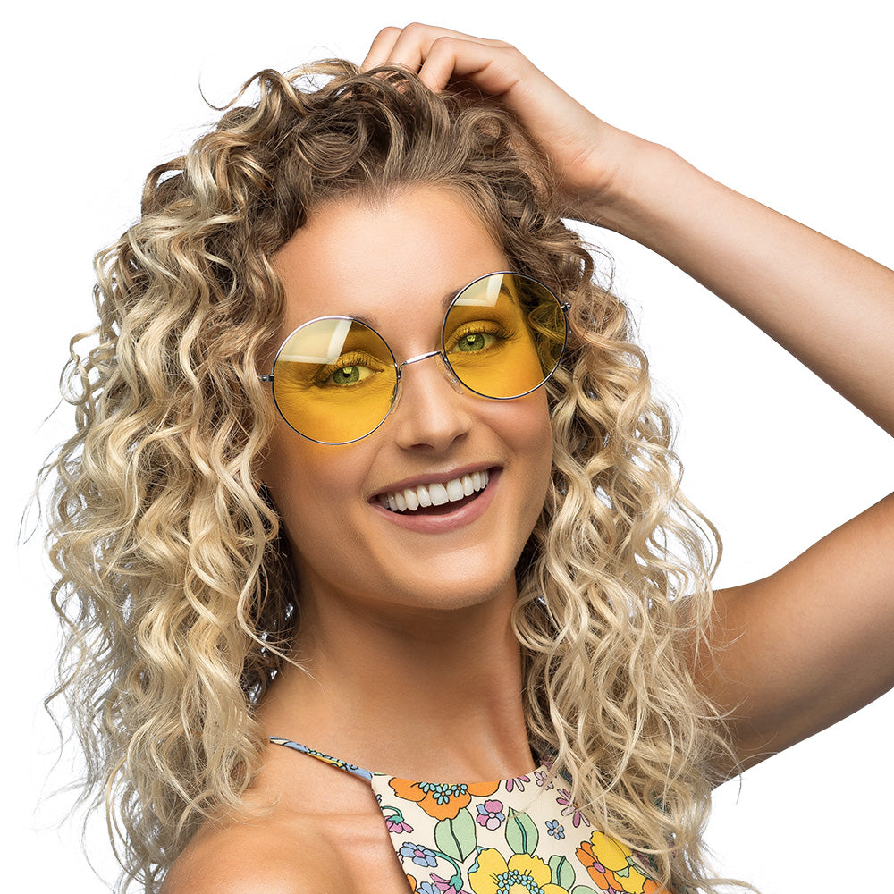 Lunettes Rondes Jaunes Années 70 - Accessoire Vintage Rétro