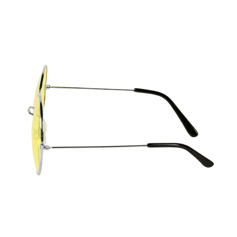 Lunettes Rondes Jaunes Années 70 - Accessoire Vintage Rétro
