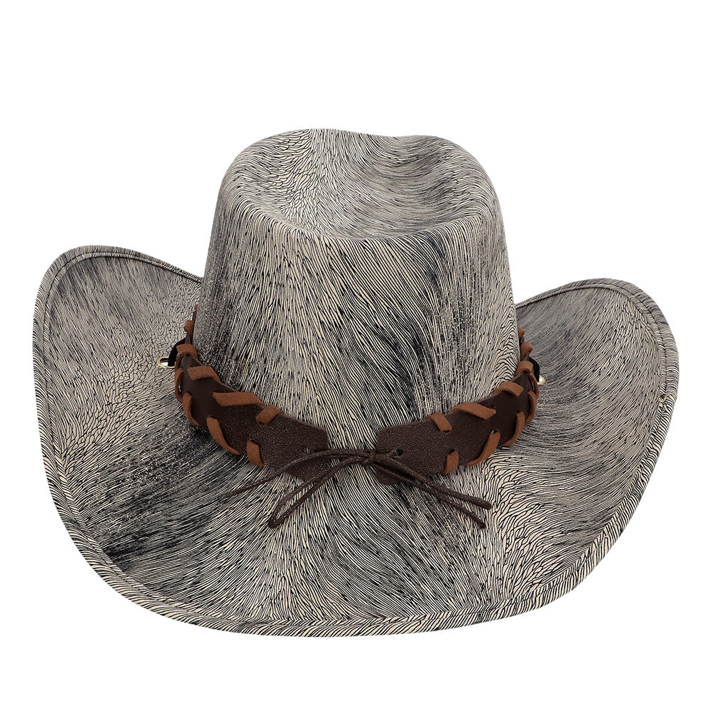 Chapeau Cowboy Gris Turquoise - Accessoire Western Adulte