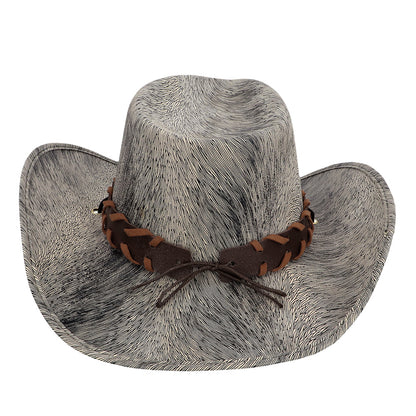 Chapeau Cowboy Gris Turquoise - Accessoire Western Adulte