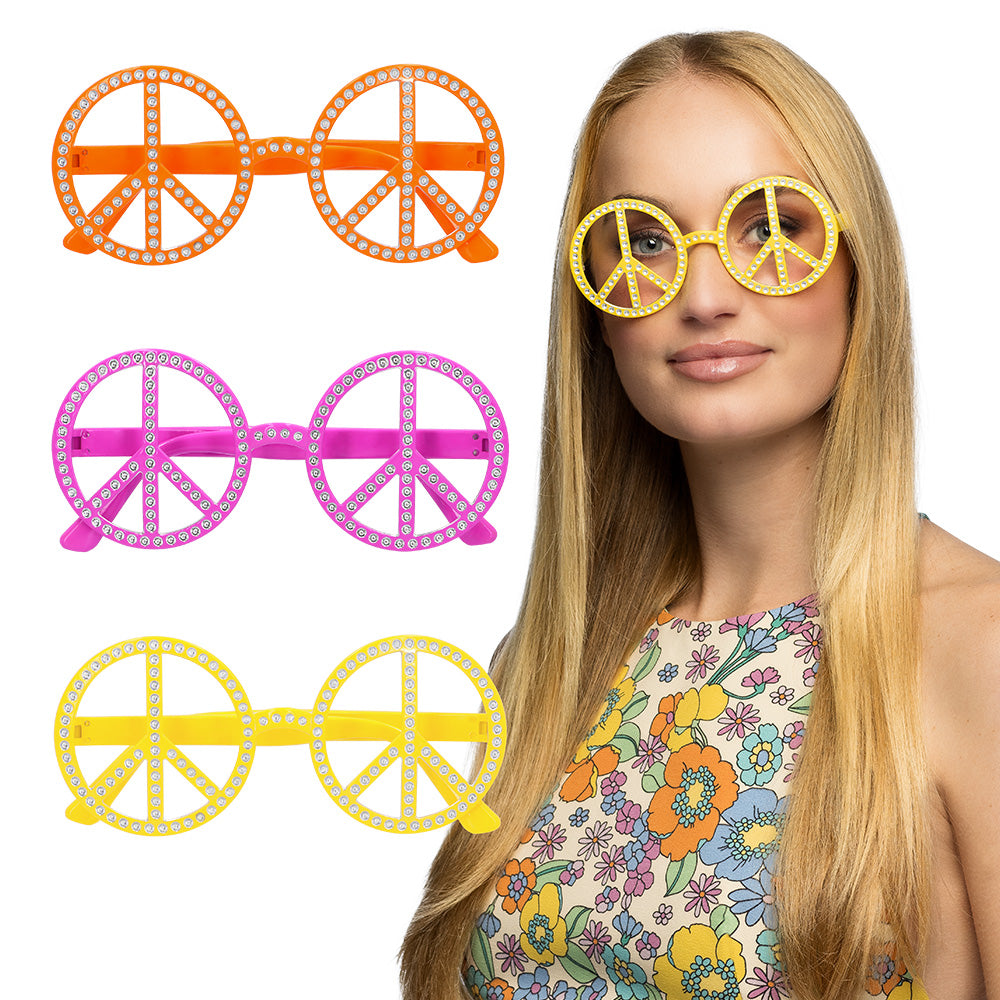 Lunettes Peace and Love - Déguisement Hippie Années 70