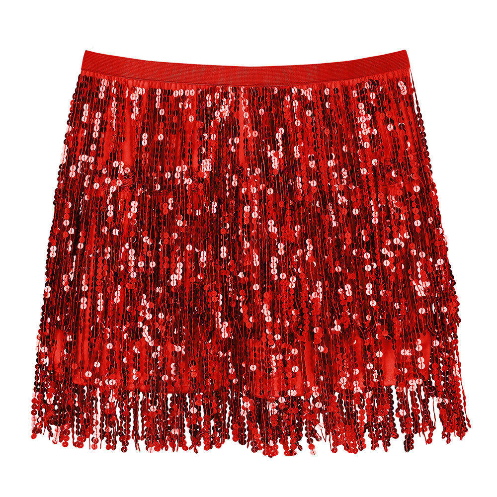 Jupe à Franges Sequins Rouge - Déguisement Cabaret Années 20