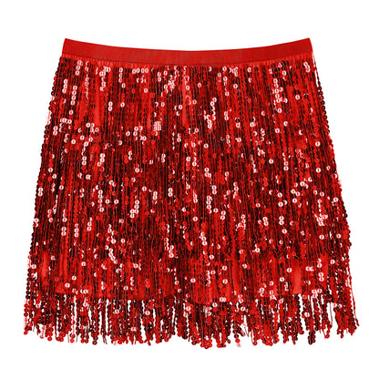 Jupe à Franges Sequins Rouge - Déguisement Cabaret Années 20