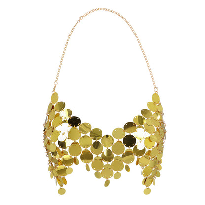 Soutien-gorge à Sequins Or et Noir - Accessoire Disco Danseur