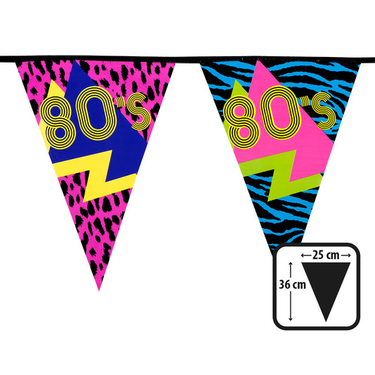 Guirlande Fanions 80's Rétro - Décoration Années 80 Vintage