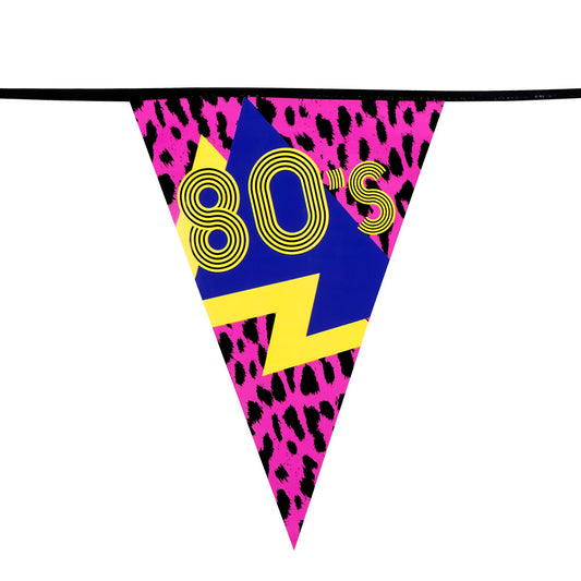 Guirlande Fanions 80's Rétro - Décoration Années 80 Vintage