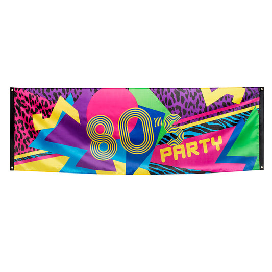 Bannière 80s Party - Décoration Rétro Années 80 Colorée