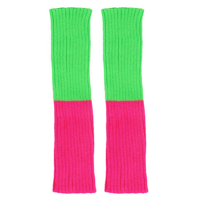 Déguisement Années 80 Fluo Rose et Vert Néon avec Chaussettes