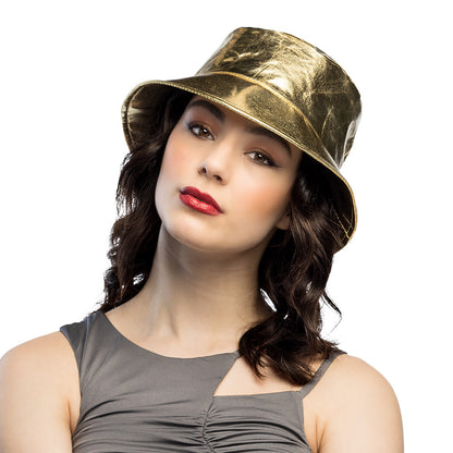 Chapeau Bucket Doré Métallisé - Accessoire Disco Party