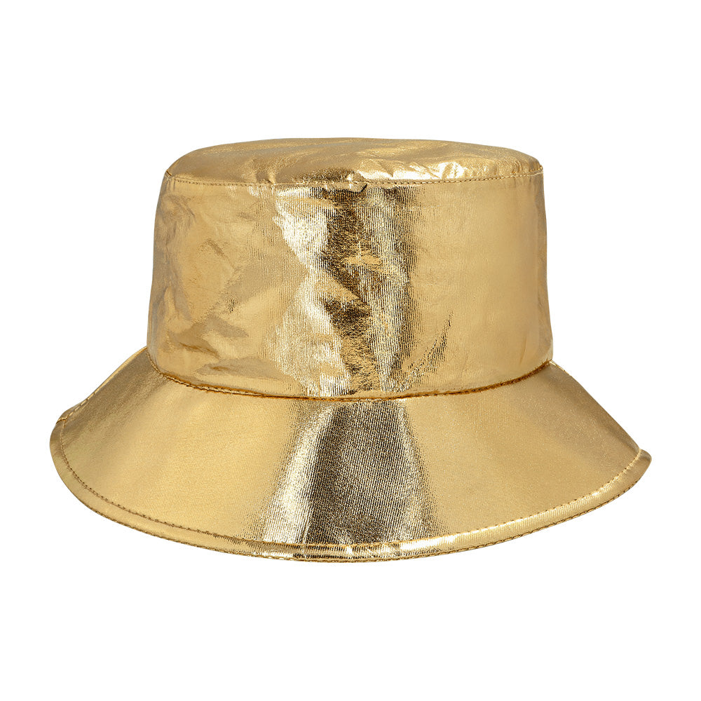 Chapeau Bucket Doré Métallisé - Accessoire Disco Party