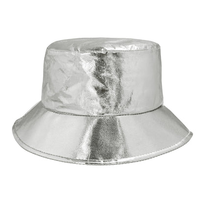 Chapeau Bucket Argenté Métallisé - Accessoire de Fête Brillant