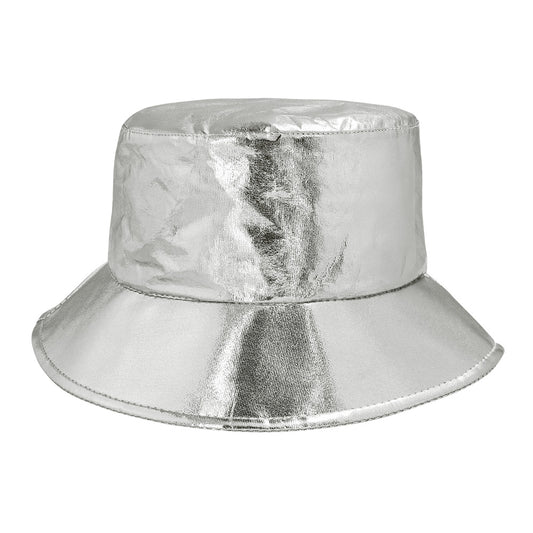 Chapeau Bucket Argenté Métallisé - Accessoire de Fête Brillant