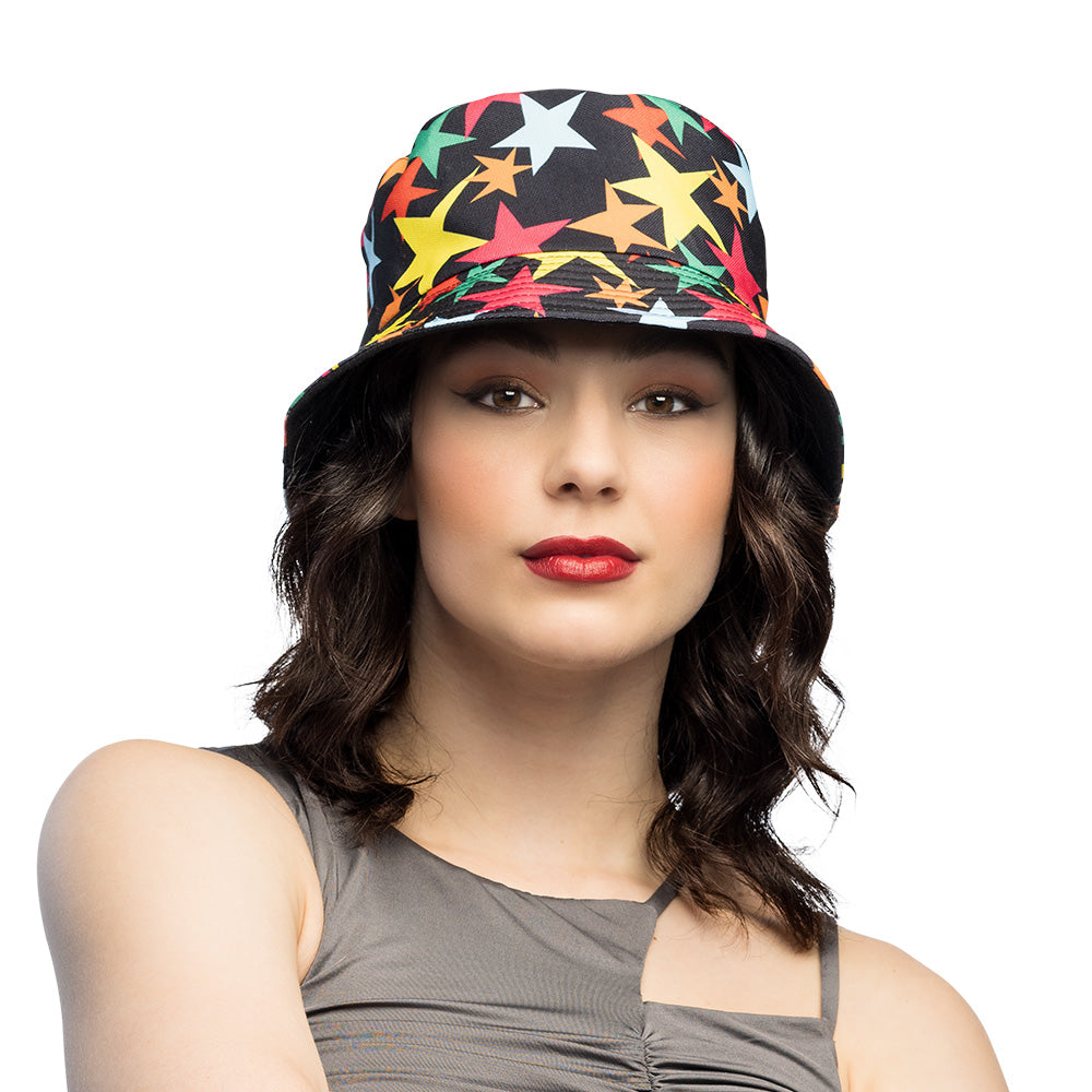 Chapeau Bucket Étoiles Multicolores - Accessoire Fête Tendance
