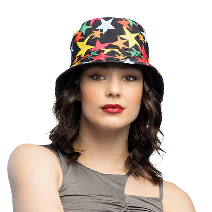Chapeau Bucket Étoiles Multicolores - Accessoire Fête Tendance