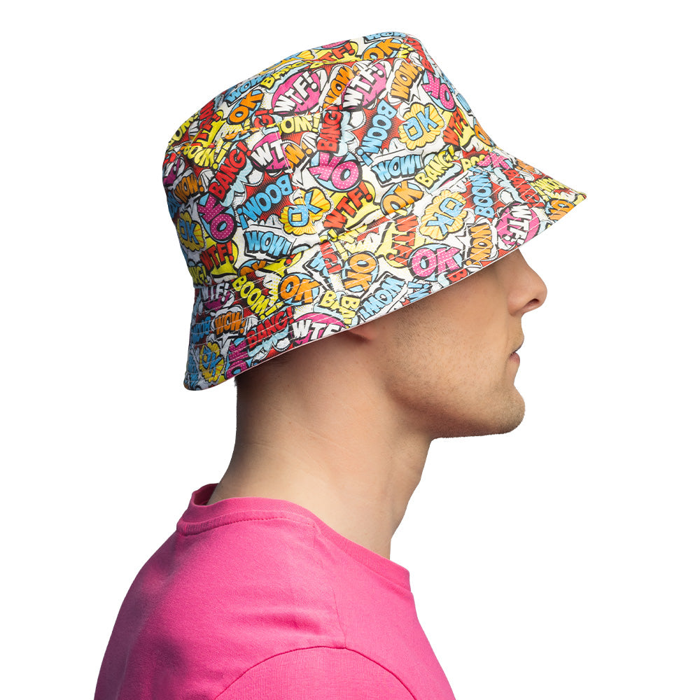 Chapeau Bucket Motifs Comics Colorés - Accessoire Déguisement Fête