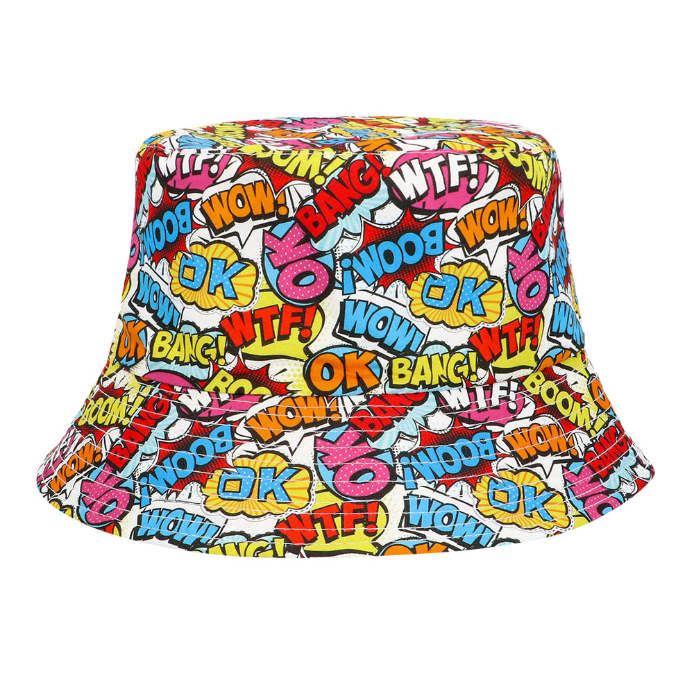 Chapeau Bucket Motifs Comics Colorés - Accessoire Déguisement Fête