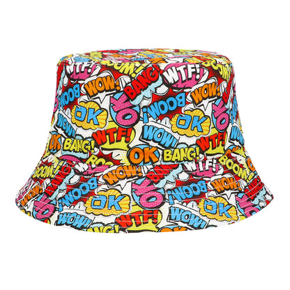 Chapeau Bucket Motifs Comics Colorés - Accessoire Déguisement Fête