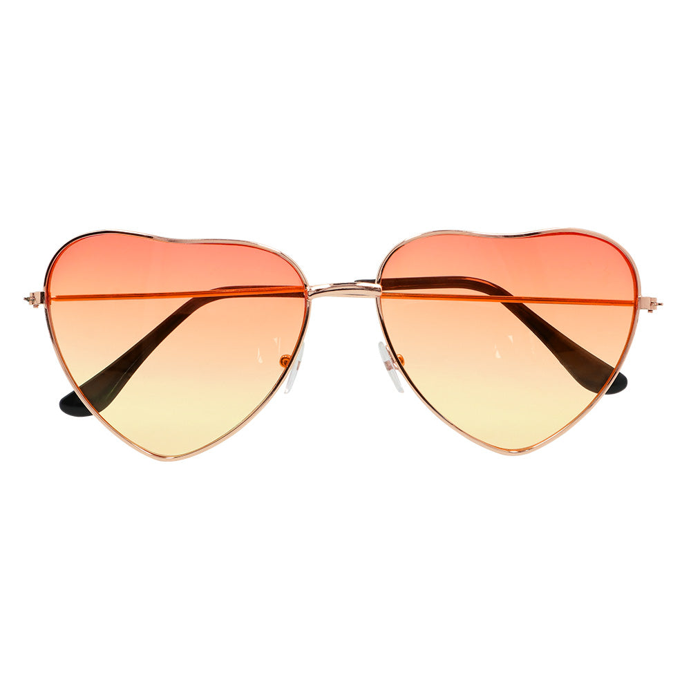 Lunettes de Soleil Cœur Dégradé Orange Rose Tendance